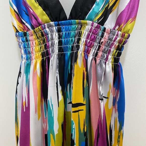 Triangle Top Empire Waist Dress Multi Coloured S/M - Picture 4 of 11